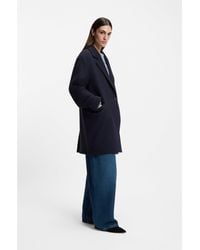 BOSS - Blazer-Style Coat Blended With Wool - Lyst