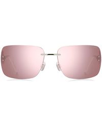 HUGO - Zonnebril Met Roze Glazen En Tweedelig Logo Op De Pootjes - Lyst