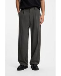 HUGO - Relaxed-Fit Wide-Leg Trousers - Lyst