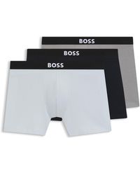 BOSS - One Three-Pack Stretch-Cotton Boxer Briefs - Lyst