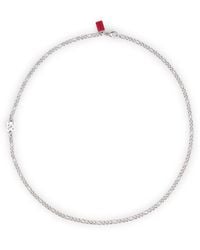 HUGO - Chain Necklace With Stacked-Logo Plaque - Lyst