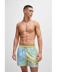 HUGO - Fully Lined Swim Shorts With Seasonal Print - Lyst