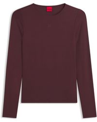 HUGO - Top Van Stretchjersey Met Tweedelige Logoprint - Lyst