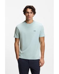BOSS - Stretch-Cotton T-Shirt With Logo Detail - Lyst