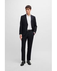 BOSS - Slim-fit Suit In Micro-patterned Performance Fabric - Lyst