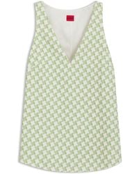 HUGO - Mouwloze Top Met Geometrische Print En Pailletten - Lyst