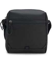 BOSS - Faux-Leather Reporter Bag With Reflective Details - Lyst