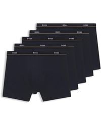 BOSS - Five-Pack Of Logo-Waistband Stretch-Cotton Boxer Briefs - Lyst