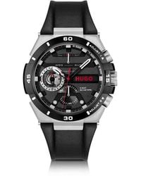 HUGO - Horloge Met Zwarte Wijzerplaat En Leren Polsband - Lyst