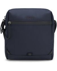 BOSS - Faux-Leather Reporter Bag With Reflective Details - Lyst