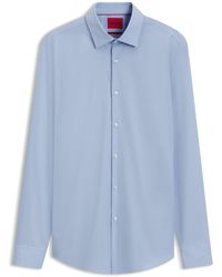 HUGO - Plain Slim-fit Cotton Shirt: 'c-jenno' - Lyst