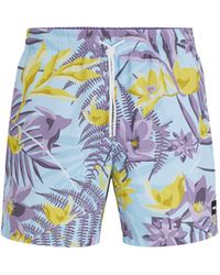 BOSS - Monogram-print swim shorts in quick-drying recycled fabric