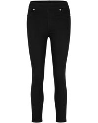 HUGO - Jegging Extra Slim Fit en denim noir avec taille à logo - Lyst