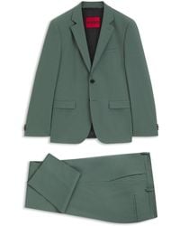 HUGO - Tweedelig Extra Slim-Fit Pak Van Popeline Van Gemengde Wol - Lyst