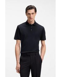 BOSS - Mercerised-Cotton Polo Shirt - Lyst