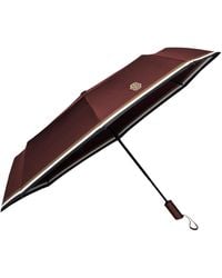 BOSS - Burgundy Pocket Umbrella With Double B And Signature Stripes - Lyst