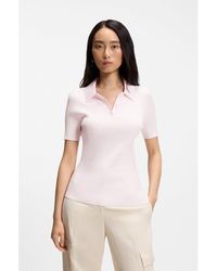 BOSS - Rib-Knit Polo - Lyst