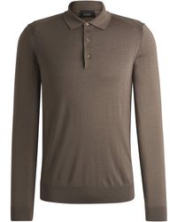 BOSS - Regular-Fit Strick-Poloshirt Aus Wolle, Seide Und Kaschmir - Lyst