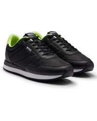 BOSS - Mixed-material Trainers With Pop-colour Details - Lyst