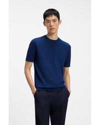 HUGO - Slim-Fit Knit T-Shirt - Lyst