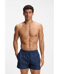 HUGO - Quick-Dry Swim Shorts With Logo Print - Lyst