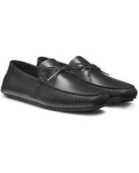 BOSS - Leather Driver Moccasins With Bow Trim - Lyst