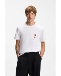 HUGO - Cotton T-Shirt With Logo Artwork - Lyst