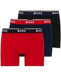 BOSS - Three-pack Of Boxer Briefs With Logo Waistbands - Lyst