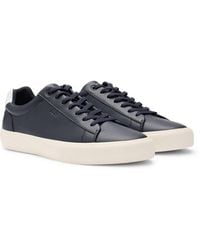 BOSS - Faux-Leather Trainers With Contrast Backtab - Lyst