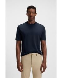 BOSS - Cotton-Silk T-Shirt With Prince Of Wales Check - Lyst