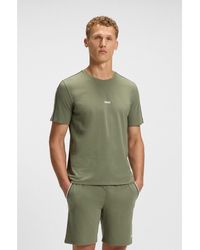 BOSS - Stretch-Cotton Pyjama T-Shirt With Tape Trims - Lyst