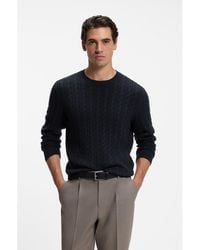 BOSS - Cable-Knit Sweater - Lyst