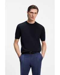 BOSS - Short-Sleeved Knit T-Shirt - Lyst