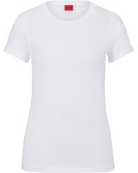 HUGO - T-Shirt aus Baumwoll-Jersey mit spiegelverkehrtem Logo-Print - Lyst