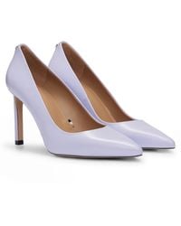BOSS - High-heeled Pumps In Leather With Pointed Toe - Lyst