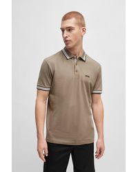BOSS - Cotton-piqué Polo Shirt With Contrast Logo - Lyst