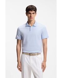 BOSS - Cotton Polo Shirt With Bubble Structure - Lyst