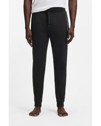 BOSS - Cotton-Terry Tracksuit Bottoms With Logo And Stripe - Lyst