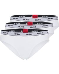 HUGO - Set Van Drie Slips Van Stretchkatoen Met Logotailleband - Lyst