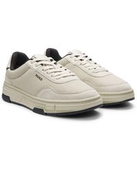 HUGO - Trainers With Textured Fabric And Faux Suede - Lyst