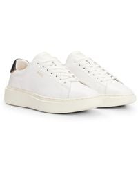 BOSS - Sneakers Met Vetersluiting Van Leer Met Logodetails - Lyst