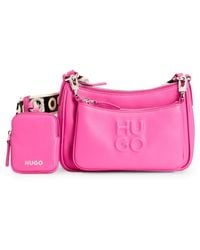 HUGO - Crossbody Bag With Detachable Pouches And Debossed Branding - Lyst
