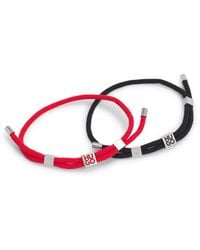 HUGO - Two-Pack Of Cord Cuffs With Logo Plaques - Lyst