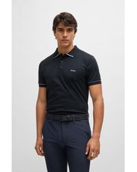 BOSS - Interlock-cotton Slim-fit Polo Shirt With Contrast Trims - Lyst
