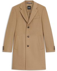 BOSS - Slim-Fit Mantel Aus Woll-Mix Mit Kaschmir - Lyst
