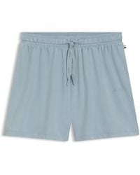 BOSS - Pyjama-Shorts Aus Stretch-Baumwolle Mit Tunnelzug Und Logo-Print - Lyst