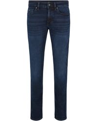 BOSS by HUGO BOSS Slim-fit Jeans Van Blauw-zwart Comfortabel Stretchdenim