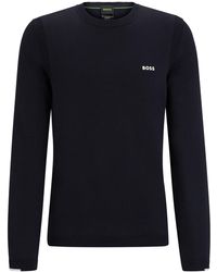 BOSS - Regular-Fit Pullover Aus Baumwoll-Mix Mit Logo-Print - Lyst