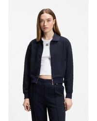 HUGO - Zip-Up Sweatshirt With Stacked-Logo Puller - Lyst