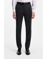 BOSS - Tuxedo Trousers In Virgin-wool Serge - Lyst